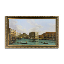 A View Of The Rialto Bridge Venice by Canaletto Hand Painted Art Decorations for Home